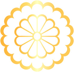 Japanese Flower Gold Line icon
