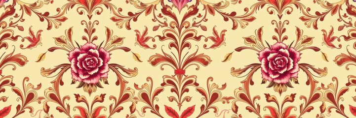 Fototapeta premium Intricately designed floral pattern fit for royalty, seamless, floral