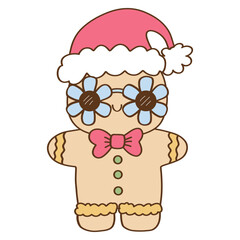 Kawaii Christmas pastel cookie gingerbread cute winter holiday.