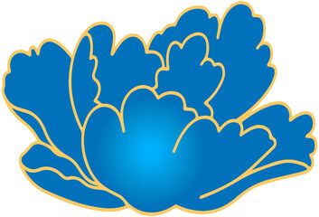 Blue Peony Flower