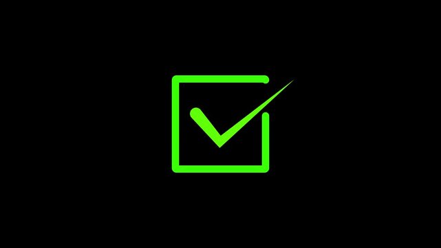 check mark sign icon animation. tick mark, complete mark, right, conform mark