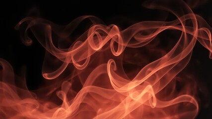 Fototapeta premium Rotation of swirling smoke veils illuminated by lights on a dark background, artistic, flowing