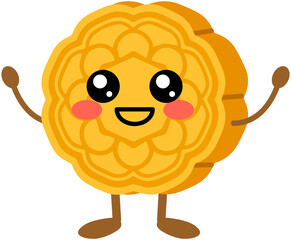 Happy Cartoon mooncake icon
