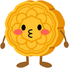 Kiss Cartoon mooncake icon
