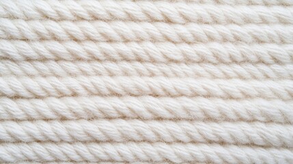 Texture of Soft Twisted White Rope in Parallel Rows on a Neutral Background