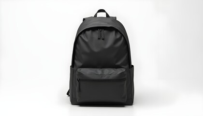 Naklejka premium black backpack on white background