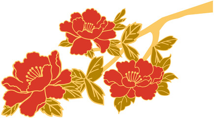 Peony Flower branches decoration
