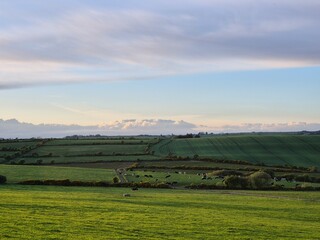 Natural Landscape with Clouds, Sky, and Mountains