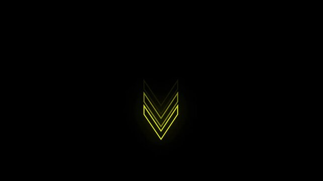 Green glowing wright arrows. Glowing Arrows on a Black Background. 3d rendering glowing up arrow abstract background.