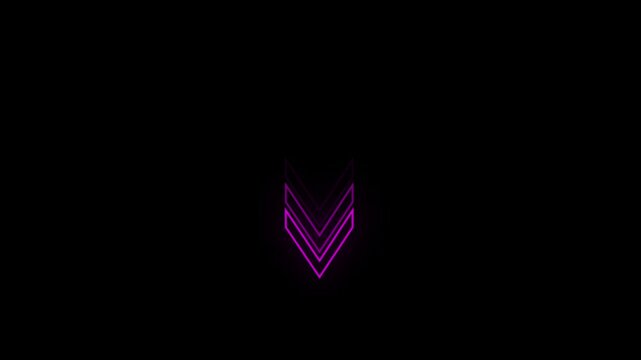 Green glowing wright arrows. Glowing Arrows on a Black Background. 3d rendering glowing up arrow abstract background.
