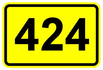 Illustration eines Schildes der Bundesstraße B 424 in Deutschland	