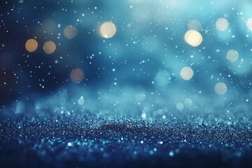 Obraz premium Sparkling blue and gold winter wonderland