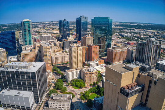 Aerial View of Fort Worth, Texas during Summer