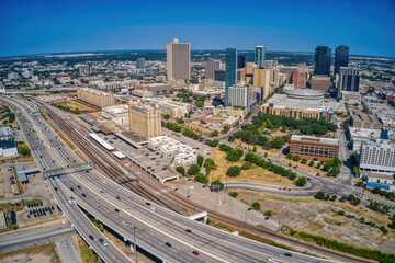 Fototapeta premium Aerial View of Fort Worth, Texas during Summer