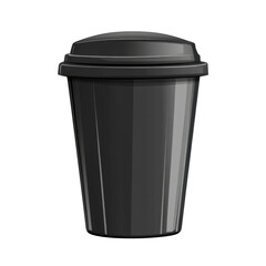 Black Trash Bin with Lid for Waste Disposal in Urban Settings