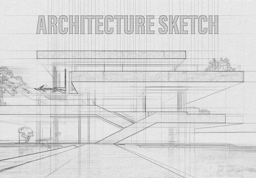 Architecture Sketch Effect Mockup