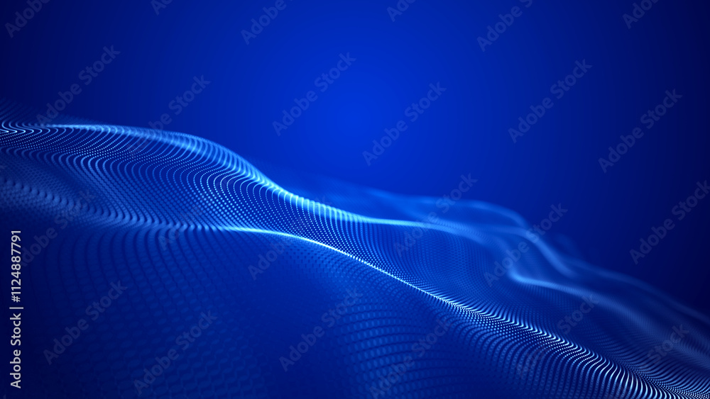 Aufkleber Abstract background of moving dust particles. Falling light. 3D rendering.