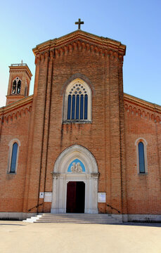View of the church of Badoere, Treviso, Italy