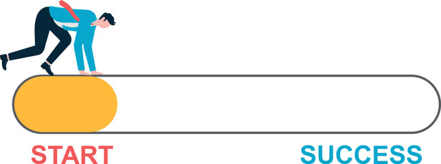 Progress from the beginning to success. Challenge your progress and win the race.  © vector mall
