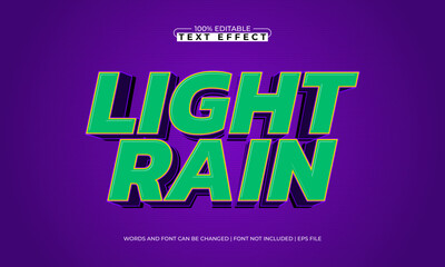 light rain editable text effects with a simple and modern theme