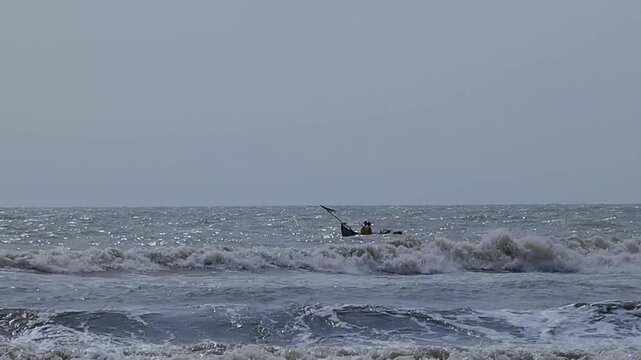 Wave and brave fisherman life