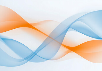 Abstract flowing waves in blue and orange. Dynamic and modern design.