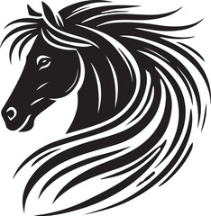 Fototapeta premium Horses black vector design 