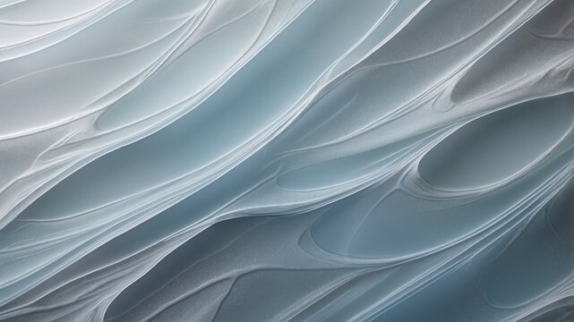 Soft and Elegant Abstract Waves of Frosty Blue with Smooth Textures.