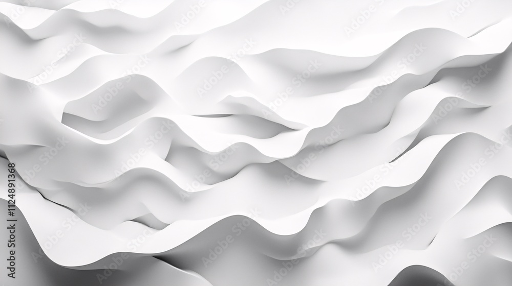 Aufkleber White elegant waves creating an abstract background