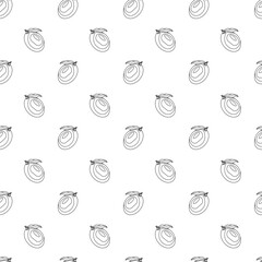 Mango outline seamless pattern on white background. Wrapping paper, gift card, poster, banner design. Home decor, modern textile print. Summer bright geometric fruits patterned.