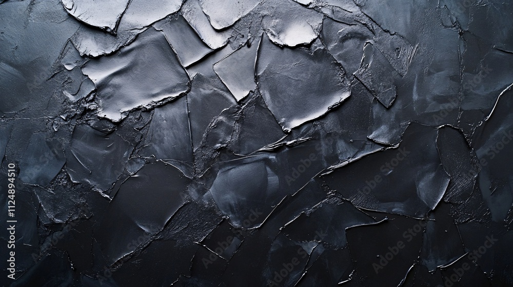 Poster Black textured wall creating dramatic and abstract pattern