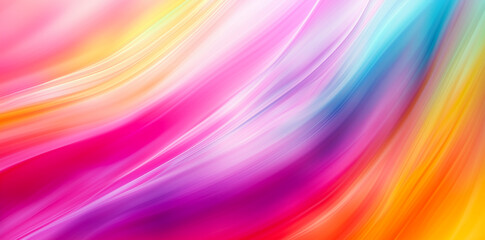 Fototapeta premium Vibrant flowing strokes in yellow, pink, and blue hues. Dynamic and colorful abstract background.