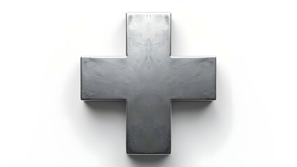 Obraz premium silver cross on white background