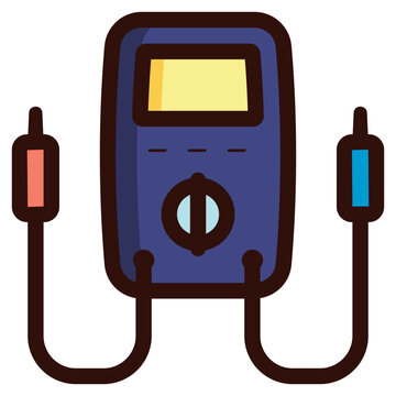 blue multimeter with probes clip art preview