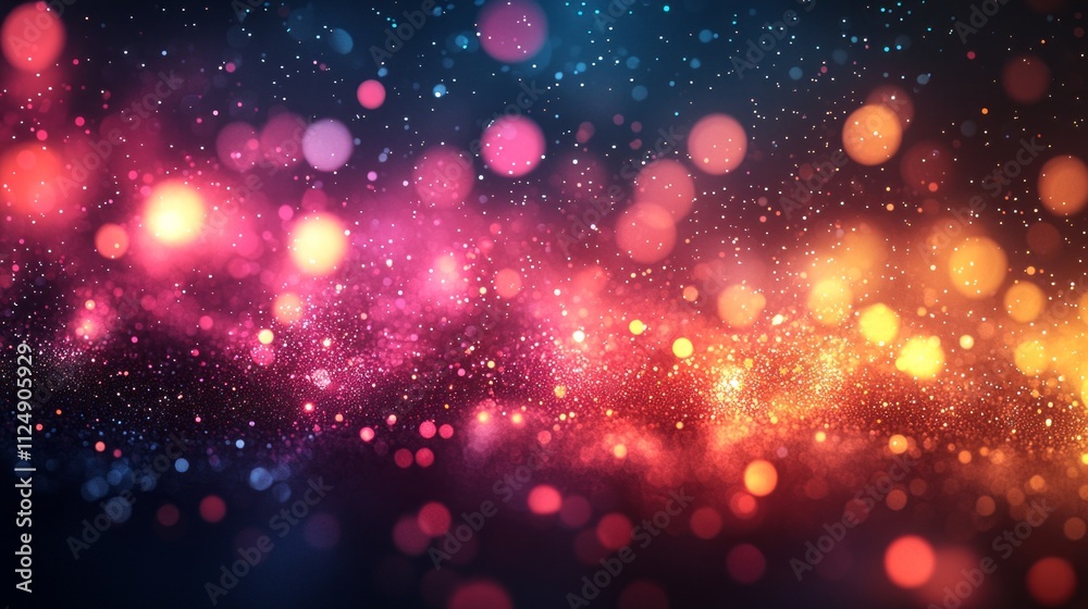 Aufkleber a mesmerizing display of glowing orbs and swirling light patterns creates an enchanting cosmic atmos