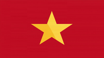 Vietnam Flag: A simple, bold, and iconic representation of Vietnam's national identity, featuring a single yellow star centered on a vibrant red field.  