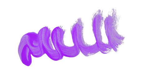 Purple brush strokes isolated on transparent background.
