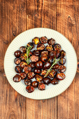 Charred roasted Chestnuts.