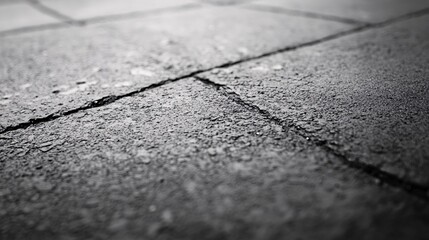 Obraz premium Cracks running through wet concrete tiles surface close up