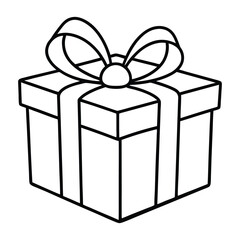 Hand drawn gift box illustration on transparent background.