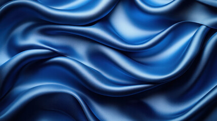 Obraz premium Luxurious background of satin fabric in deep royal blue illuminated by soft light