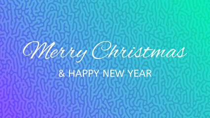 Merry Christmas and Happy New Year incription on turing background
