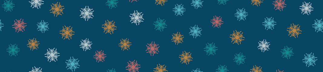 Winter seamless pattern with snowflakes