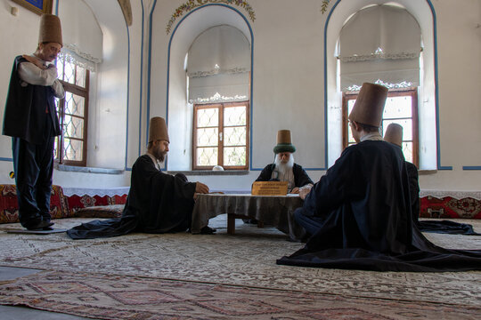 Konya - Turkey: 7 July 2024. Mevlevi dining table in the Mevlana Museum.