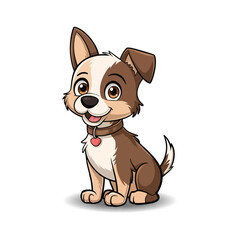 cartoon cute dog vector art illustration