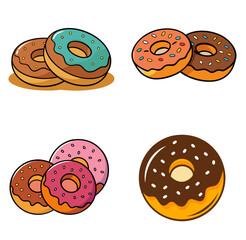 Donuts silhouette vector illustration