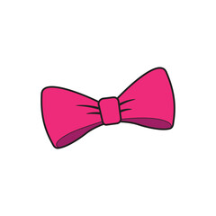 Pink bow clip art vector stock image, Isolated ribbon on transparent background