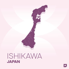 Ishikawa vector map, Vector map of Ishikawa, editable eps, AI files, Vector illustration of Ishikawa vector map