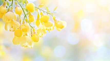 Obraz premium A field of golden wheat with a bright yellow background