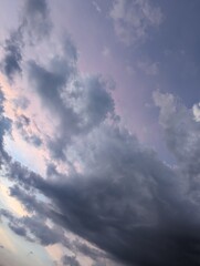 Pink and purple sunset sky majestic clouds 